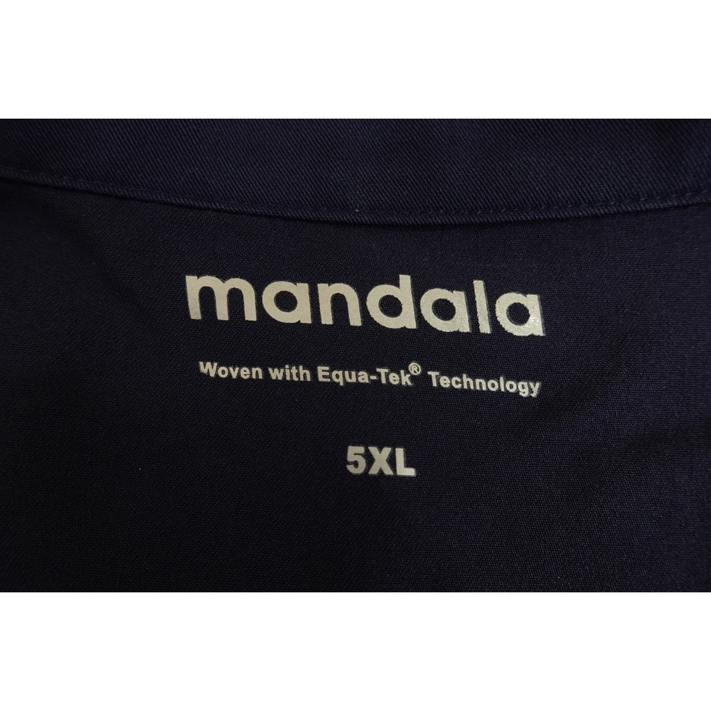 Mandala Womens Size 5XL Navy Blue Mandarin Short Dolman Sleeve Scrub Top NWT - Picture 2 of 11